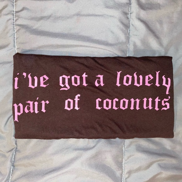 Custom Ironed On Brown T-Shirt with Script, worn only a couple times - Picture 3 of 5